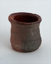 Pottery ointment jar, low belly, glazed inside, ointment jar holder soil find ceramic earthenware glaze lead glaze, hand-turned