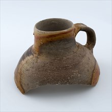 Fragment stoneware jug with salt glaze, neck fragment, siegburgkan water jug crockery holder soil find ceramic stoneware glaze