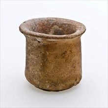Pottery ointment jar, conical model, red shard, unglazed, ointment jar pot holder soil find ceramic pottery, hand-turned baked