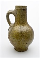 Small stoneware jug with standing ear, jug crockery holder soil find ceramic stoneware glaze salt glaze, surface 4.5 hand turned