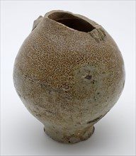 Brown speckled Bartmann jug, also called Bellarmine jug, fragment without neck, Bartmann jug jug crockery holder soil find