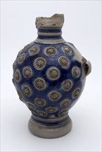 Stoneware jug be used with belly-set rosettes, on neck medallion with mask, jug crockery holder soil find ceramic stoneware