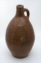 Stoneware jug with sausage ear, figure 2 on the shoulder, jug holder kitchen utensils earthenware ceramic stoneware icing salt