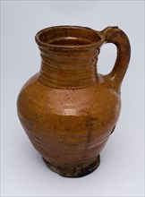 Pottery jug, on stand, standing ear, rotating bells, water jug crockery holder soil find ceramic earthenware glaze lead glaze
