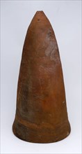 Earthenware cone, unglazed, without foot, ending in point with hole, cone hopper pot holder soil find ceramic pottery, hand