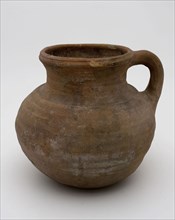 Pottery chamber pot, easy to use with curved bottom, unglazed, standing sausage ear, pot holder sanitary soil found ceramic