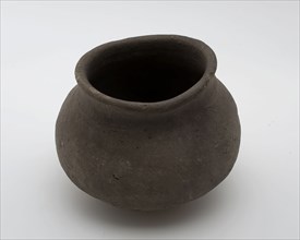 Earthenware ball pot, gray shard, outward-facing top edge, ball pot cooking pot crockery holder kitchenware earthenware ceramic