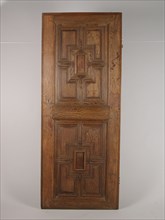 Door, laid with rosewood, door building part wood iron, ornaments and hinges) sawn planed Oak panel door Hollandse Renaissance