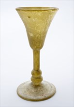 Chalice with turned rim, straight trunk and bell-shaped chalice, wineglass drinking glass drinking utensils tableware holder