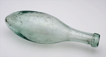 Mineral water bottle, 'Hamilton', bottle holder soil found glass, in blown glass application Mineral water bottle, thick