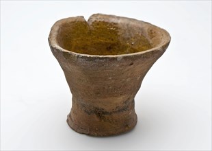 Earthenware, funnel-shaped model with one straight side, on stand foot, trough trough basin earthenware ceramics earthenware