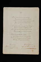 J.M. Crooswijck, Verse in three couplets, probably for mother's birthday, poem document information form paper, written Single