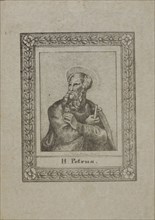 Voorn Boers, Prayer for Antonius Boogaerts, with black and white image of Peter on the front, prayer print print footage