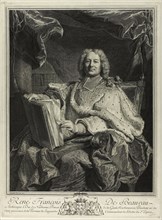 Portrait of René François de Beauveau du Rivau, 1727, Pierre Drevet (French, 1663-1738) and