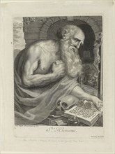 Saint Jerome, 1693, Antoine Masson, French, 1636-1700, France, Engraving on ivory laid paper, 265 ×