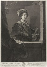 Portrait of Hyacinthe Rigaud, 1700, printed posthumously after 1780, Pierre Drevet (French,