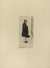 Man Standing in Church, 1875, Antonio Piccinni, Italian, 1846-1920, Italy, Etching in black on