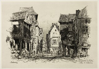 An Old Quarter of Vitré, Ille-et-Vilaine, 1879, Maxime Lalanne, French, 1827-1886, France, Etching
