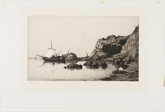 Fishing Craft near the Cliffs at Collioure, 1878, Adolphe Appian, French, 1818-1898, France,