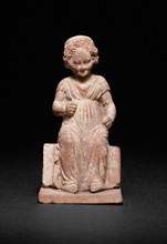 Statuette of a Seated Girl, 330/320 BC, Greek, Athens, Athens, terracotta, 10.5 × 5.2 × 6.2 cm (4