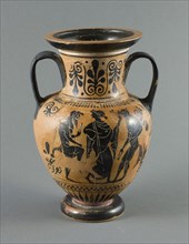 Amphora (Storage Jar), about 490/480 BC, Attributed to the Michigan Painter, Greek, Athens, Greece,
