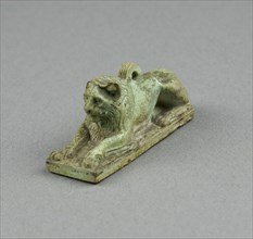 Amulet of a Crouching Lion, Late Period, Dynasty 26 or later (664–525 BC), Egyptian, Egypt,
