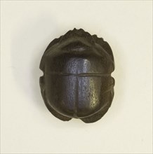 Scarab Amulet, Late Period, Dynasty 26 (664–610 BC), Egyptian, Egypt, Hematite, .75 × 1.5 × 1 cm (