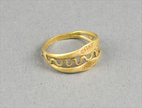 Openwork Ring, about 1st century AD, Greco-Roman, said to be found in Egypt, Egypt, Gold, H. 1 cm