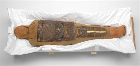 Mummy of a Man, Ptolemaic Period (about 2nd–1st century BC), Egyptian, Egypt, Linen, cartonage,