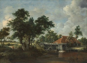 The Watermill with the Great Red Roof, 1662/65, Meindert Hobbema, Dutch, 1638–1709, Holland, Oil on