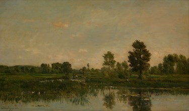 The Marsh, 1871, Charles François Daubigny, French, 1817-1878, France, Oil on panel, 34.4 × 58.2 cm