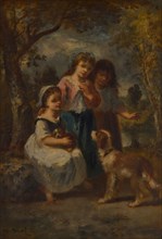 Three Little Girls, c. 1870, Narcisse Virgile Diaz de la Peña, French, 1807-1876, France, Oil on