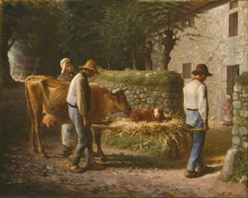 Peasants Bringing Home a Calf Born in the Fields, 1864, Jean-François Millet, French, 1814-1875,