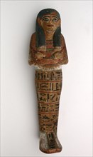 Shabti (Funerary Figurine) of Mayet, Dynasty 19 (about 1295–1186 BC), Egyptian, Egypt, Wood, gesso,