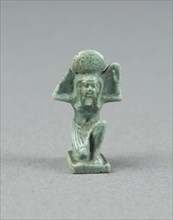 Amulet of the God Shu, Late Period, Dynasty 26 (664–525 BC), Egyptian, Egypt, Faience, 2.25 × 1.25