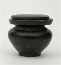 Kohl Jar with Lid, Middle Kingdom, Dynasties 12–13 (about 1985–1650 BC), Egyptian, Egypt, Hematite,