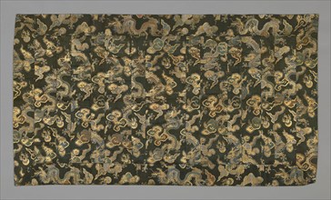 Kesa, late Edo period (1789–1868), early 19th century, Japan, silk and gilt-paper, compound satin