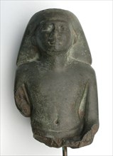 Fragmentary Statue: Bust of a Seated Man, Late Period, Dynasty 26 (664–525 BC), Egyptian, Egypt,