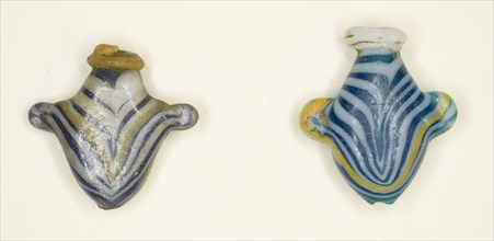 Amulets of Heart-Shaped Jugs (2), New Kingdom, Dynasty 18 (about 1350 BC), Egyptian, Egypt, Glass,