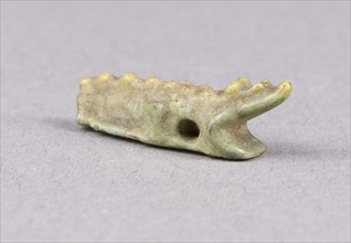 Amulet of a Crocodile, Saite–Late Period (664–332 BC), Egyptian, Egypt, Faience, 1.9 × 0.6 × 0.5 cm