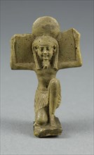 Amulet of the God Shu, Saite Period (664–525 BC), Egyptian, Egypt, Faience, 5.7 × 3.8 × 2.2 cm (2
