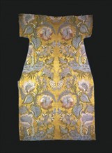 Panel, 1730s, France, Silk, silver-gilt-strips wound around silk fiber cores, warp-float faced 7:1
