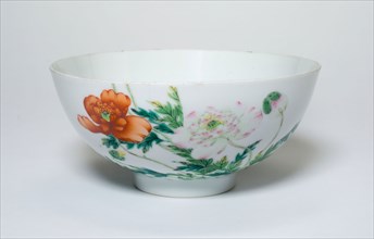 Bowl with Peony Flowers, Qing dynasty (1644–1911), Yongzheng reign mark and period (1723–1735),