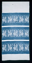 Towel, 15th century, Italy, Perugia, Perúgia, Linen, bands of weft-float faced diamond twill weave,