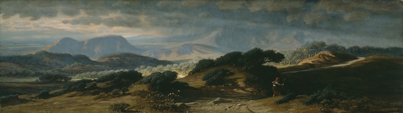 Storm in Umbria, 1875, Elihu Vedder, American, 1836–1923, Umbria, Oil on canvas, 33 × 114.3 cm (13