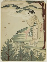 Tossing Dishes Over a Cliff, c. 1766/67, Suzuki Harunobu ?? ??, Japanese, 1725 (?)-1770, Japan,