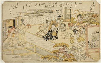 Shell-Matching Game, from the illustrated book Gifts from the Ebb Tide (Shiohi no tsuto), 1789,