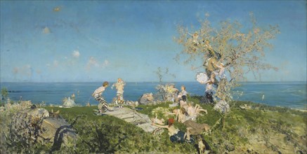 Springtime and Love, 1878, Francesco Paolo Michetti, Italian, 1851-1929, Italy, Oil on canvas, 94.6