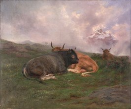 Cattle at Rest on a Hillside in the Alps, 1885, Rosa Bonheur, French, 1822-1899, France, Oil on