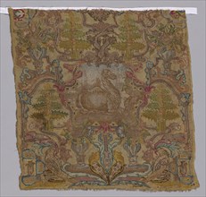 Chair Seat, 17th century, France, Hemp, plain weave, embroidered with silk in cross and tent